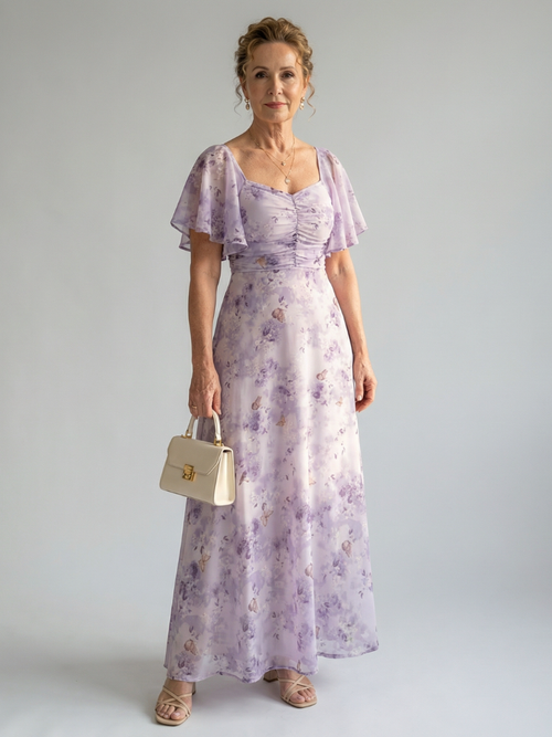 Vaelis |  Flutter Sleeve Midi Dress