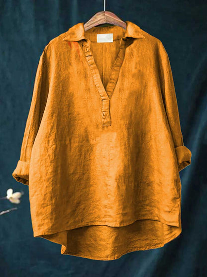 Andrea | Elegant Linen Summer Blouse