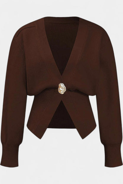 Solferina Regular Fit Golden Sweater with Subtle Texture